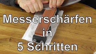 Messer schärfen auf Schleifsteinen in 5 Schritten  Anleitung Messer richtig scharf schleifen [upl. by Nuahsal]