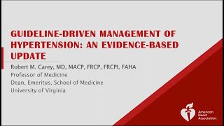 GuidelineDriven Management of Hypertension An EvidenceBased Update Webinar [upl. by Imoian]