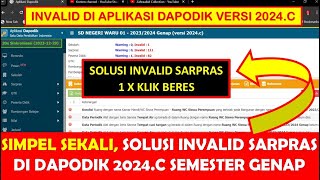 SOLUSI INVALID SARPRAS DI DAPODIK 2024C SEMESTER GENAP [upl. by Neona891]