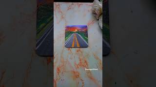 DIY MINI MDF bords sunset road paintingtutorial 😱😱  sunset landscape painting sunset mini DIY [upl. by Ennovyhc359]