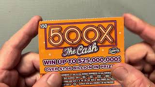 500X THE CASH SCRATCH OFF FROM THE FLORIDA LOTTERY [upl. by Reywas]