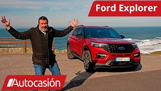 Ford Explorer híbrido enchufable 2021 Prueba  Test  Review en español  Autocasión [upl. by Eenolem]