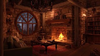 Cozy Hut Ambience  Gentle Night Rain amp Fireplace [upl. by Retsim564]