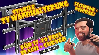 Perlegear TV Wandhalterung für Fernseher 37  70 Zoll und 60kg Versteckte Kabel Montage und Test [upl. by Pansie]