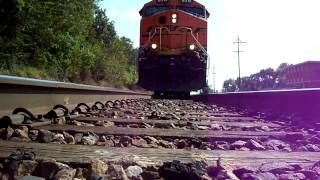 BNSF Coal Empty Accelerates over camera [upl. by Notselrahc448]