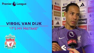 A downbeat Virgil van Dijk quottakes full responsibilityquot over Arsenals second goal  Astro SuperSport [upl. by Dahcir]